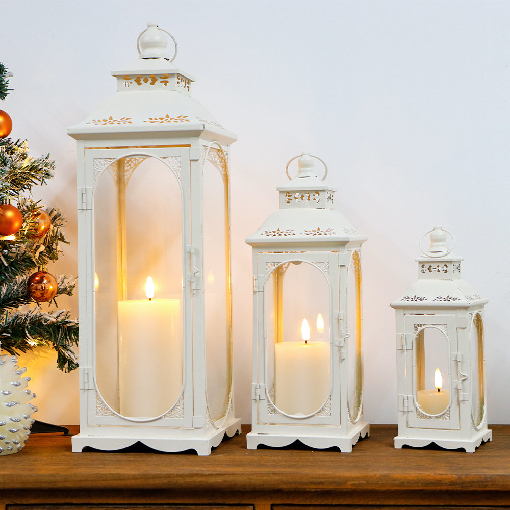 Decorative Vintage Candle Lanterns - Set of 3
