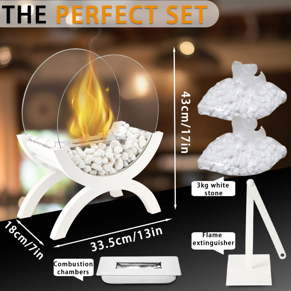 Round Tabletop Firepit  – Bio Ethanol, Ventless, Indoor/Outdoor