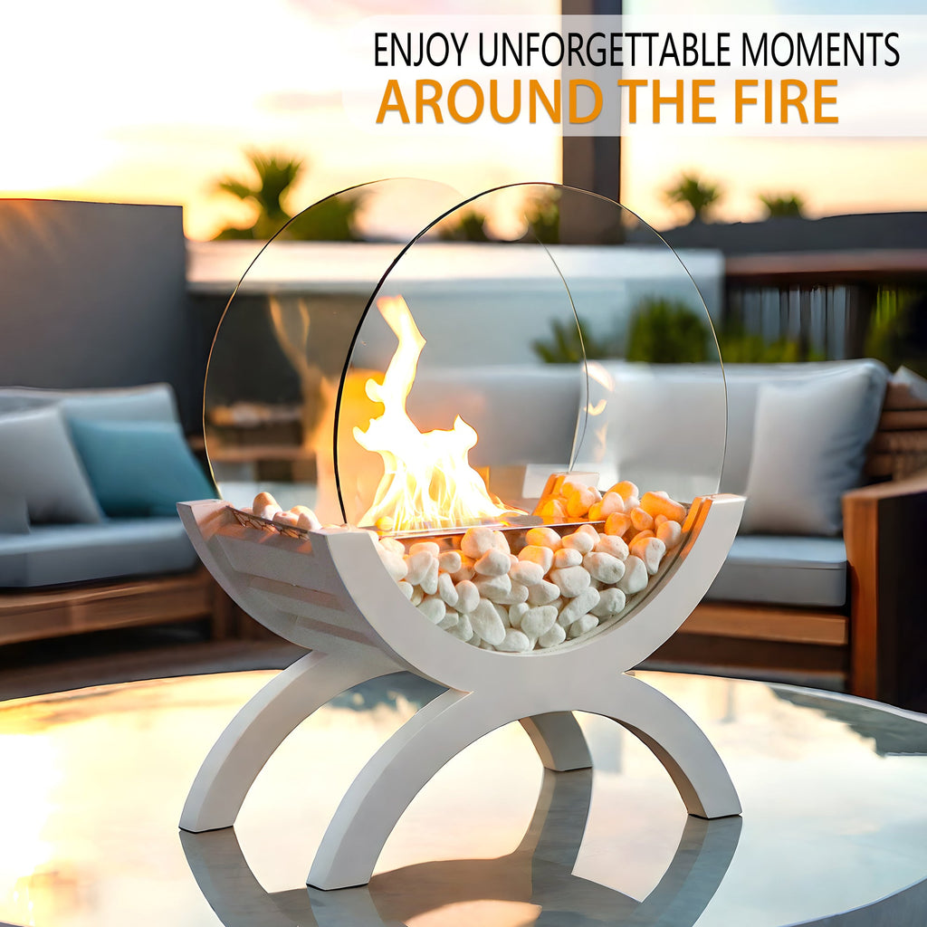Round Tabletop Firepit  – Bio Ethanol, Ventless, Indoor/Outdoor