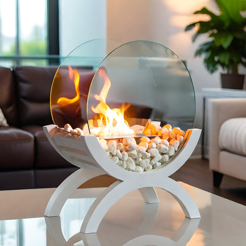Round Tabletop Firepit  – Bio Ethanol, Ventless, Indoor/Outdoor