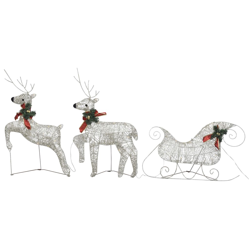Christmas Decoration Reindeer and Sleigh with LEDs Christmas Lighting
