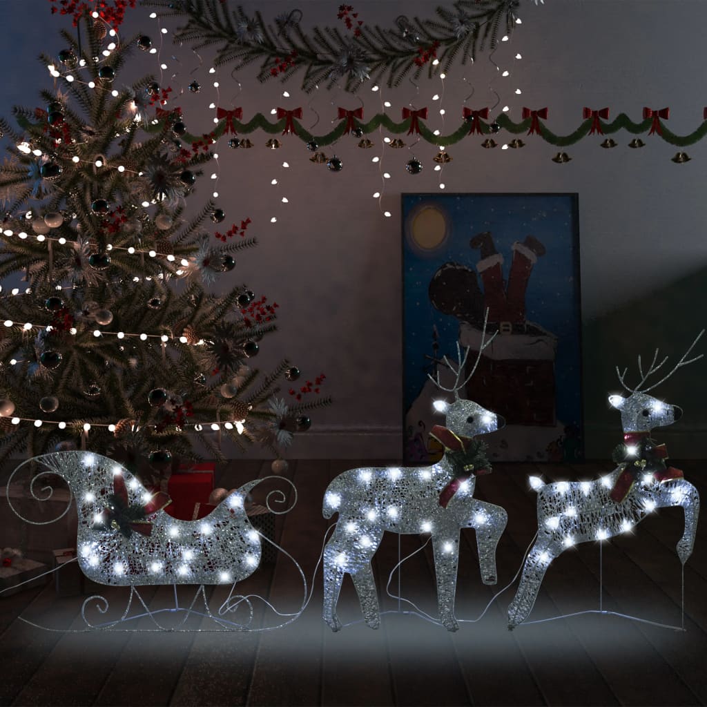 Christmas Decoration Reindeer and Sleigh with LEDs Christmas Lighting