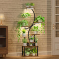 S-Shaped 8-Tier Indoor Plant Stand with Grow Lights