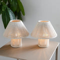 Woven Cotton Rope LED Cordless Table Lamp  –  Battery-Operated Lamps