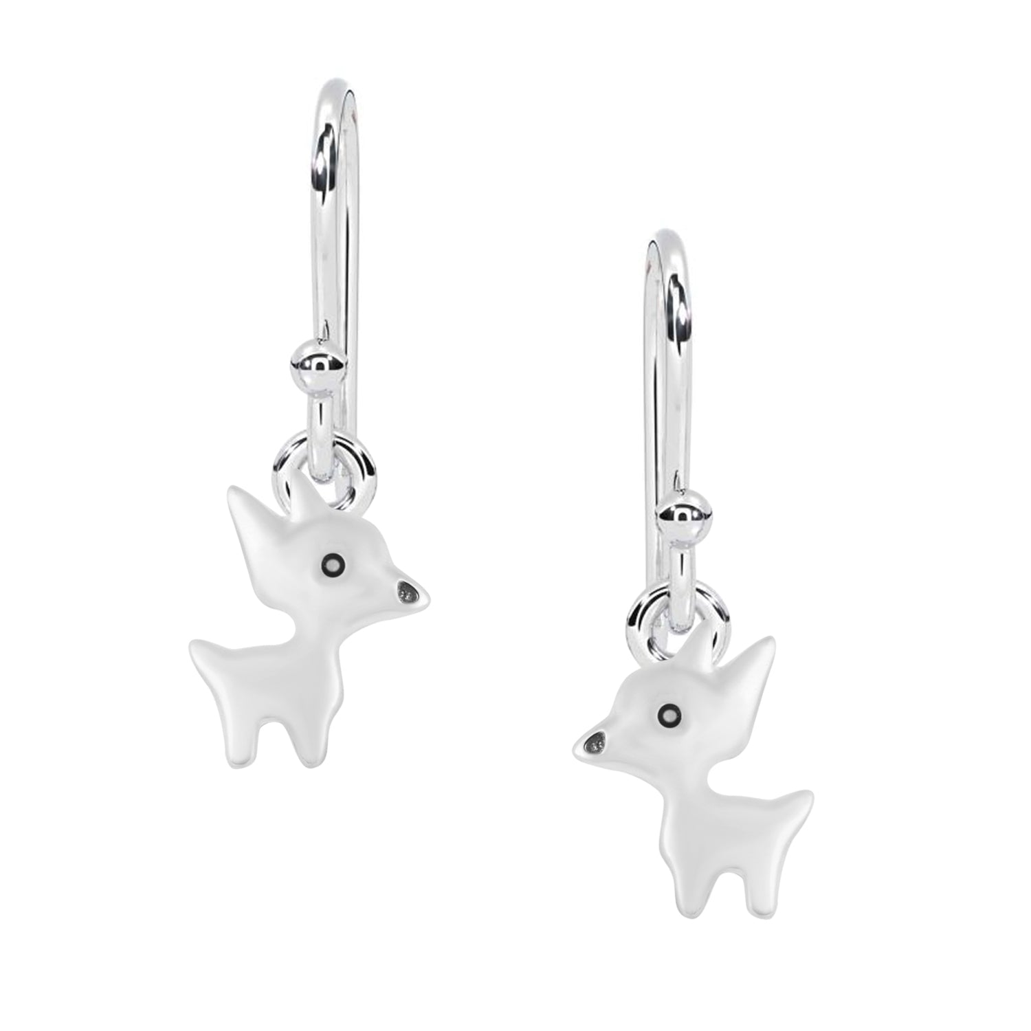 Reindeer Dangle Earrings - Sterling Silver