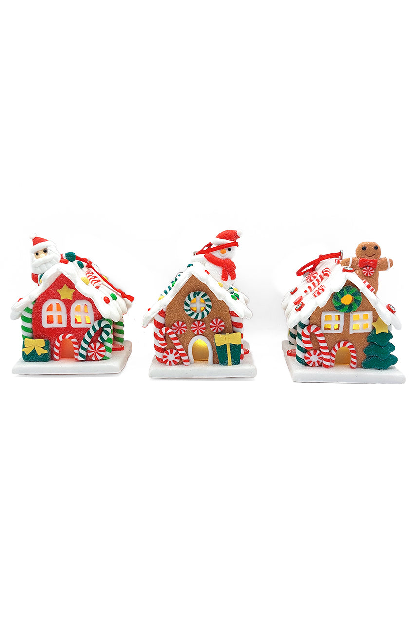 Christmas Ornament - Gingerbread Snow House with Snowman