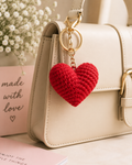 Handmade Crochet Heart Keychain