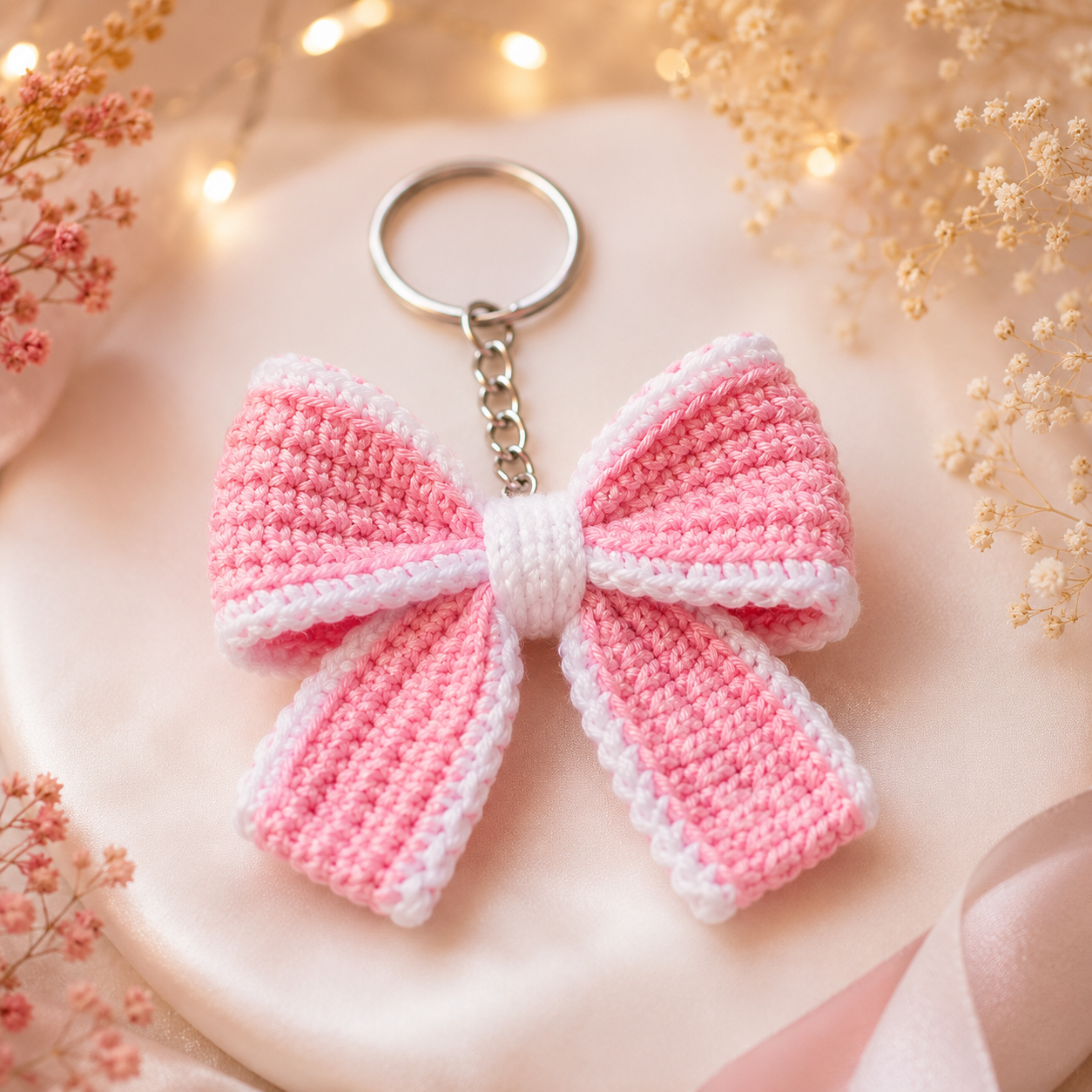 Cute Crochet Bow Keychain