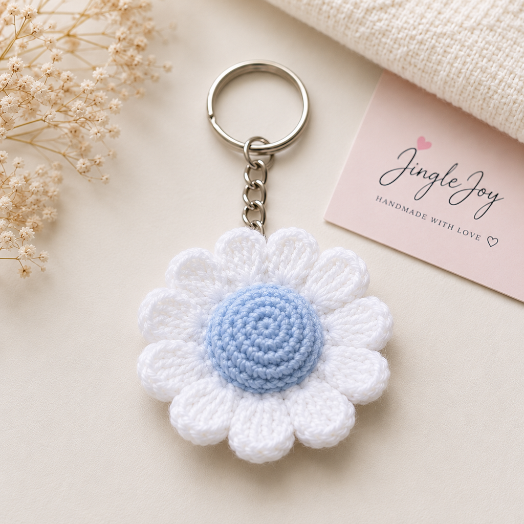 Handmade Crochet Flower Keychain