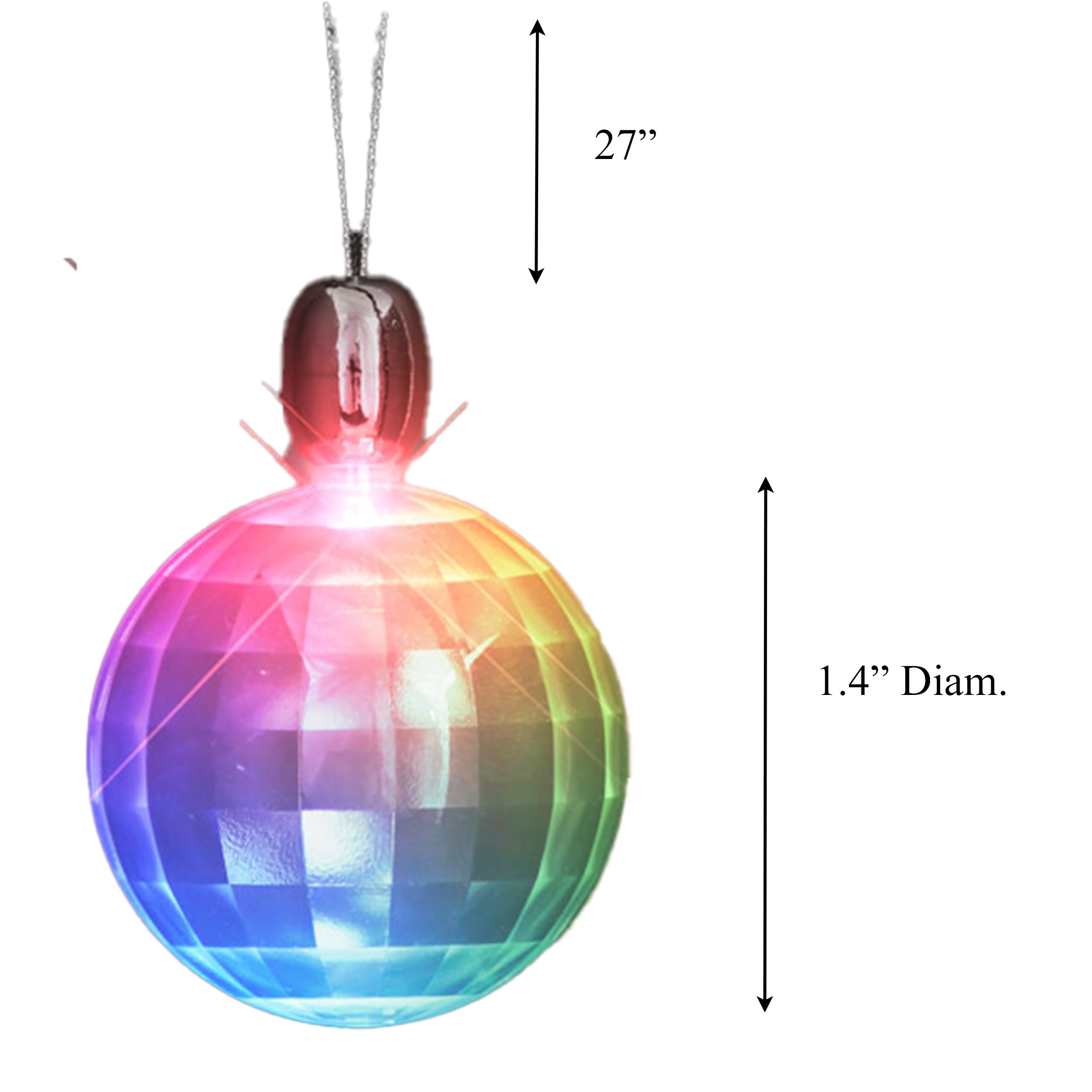 Mini Acrylic Disco Prism Ball LED Multicolor Pendant Necklace-1