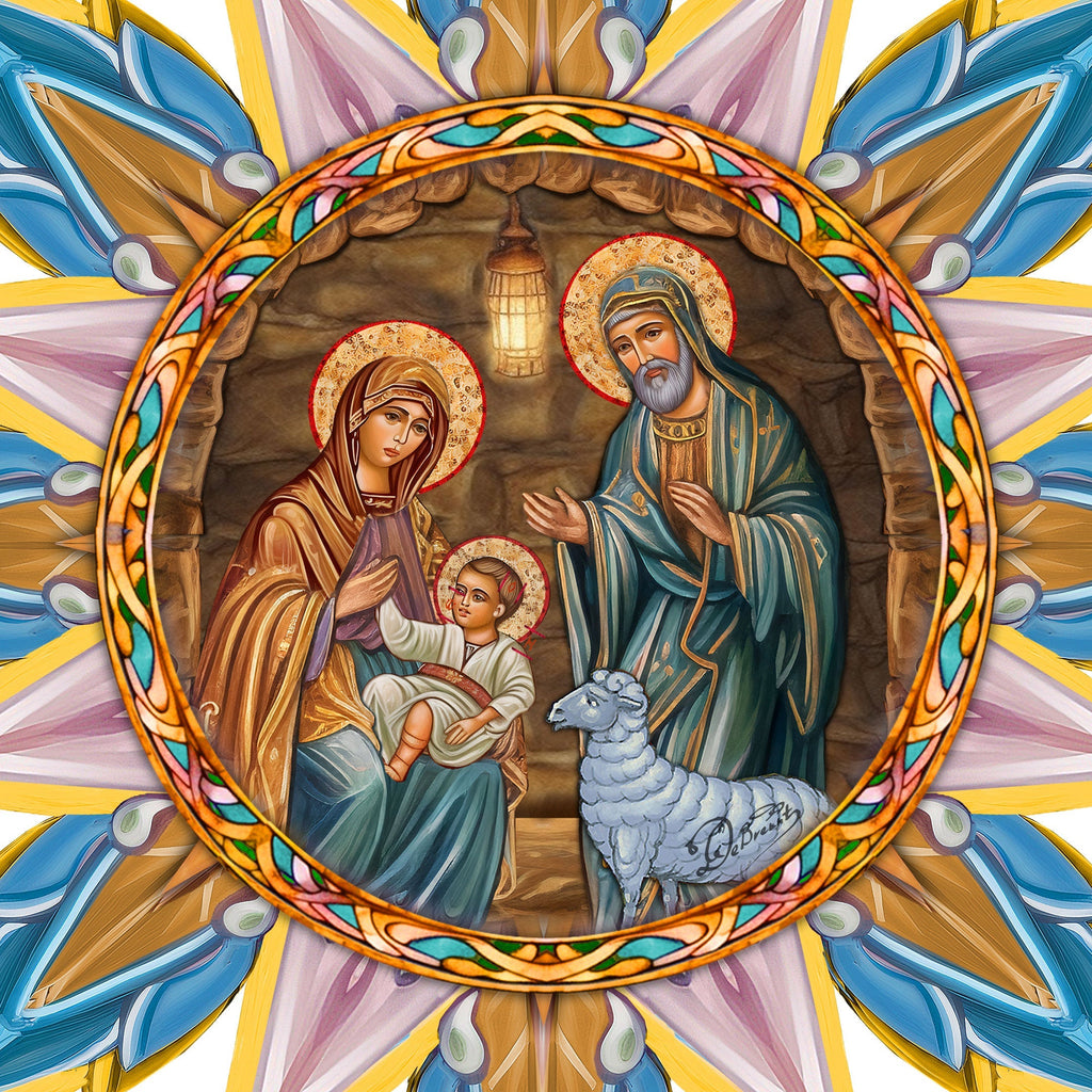 Orthodox Nativity Star Tree Topper Wooden Decor