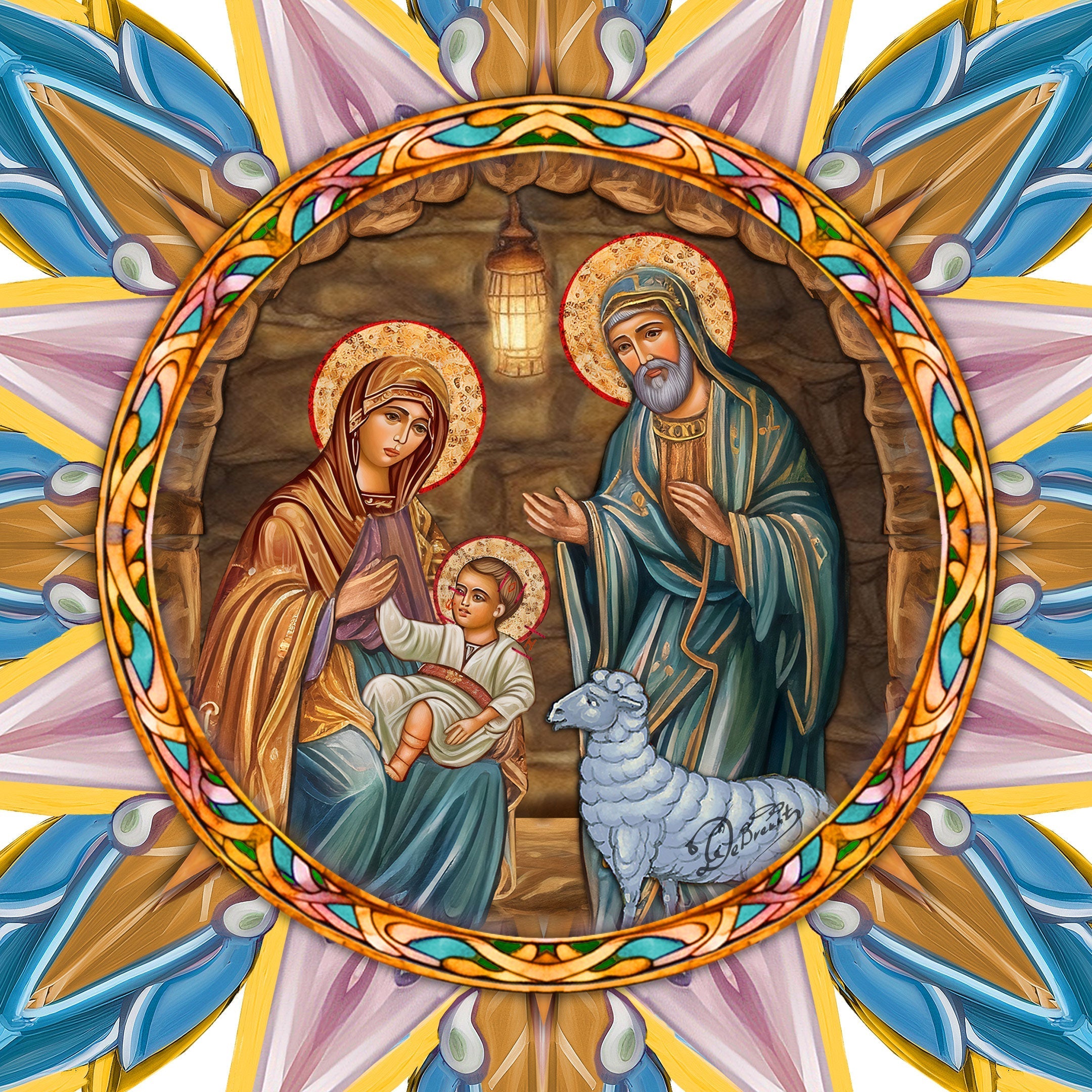 Orthodox Nativity Star Tree Topper Wooden Decor